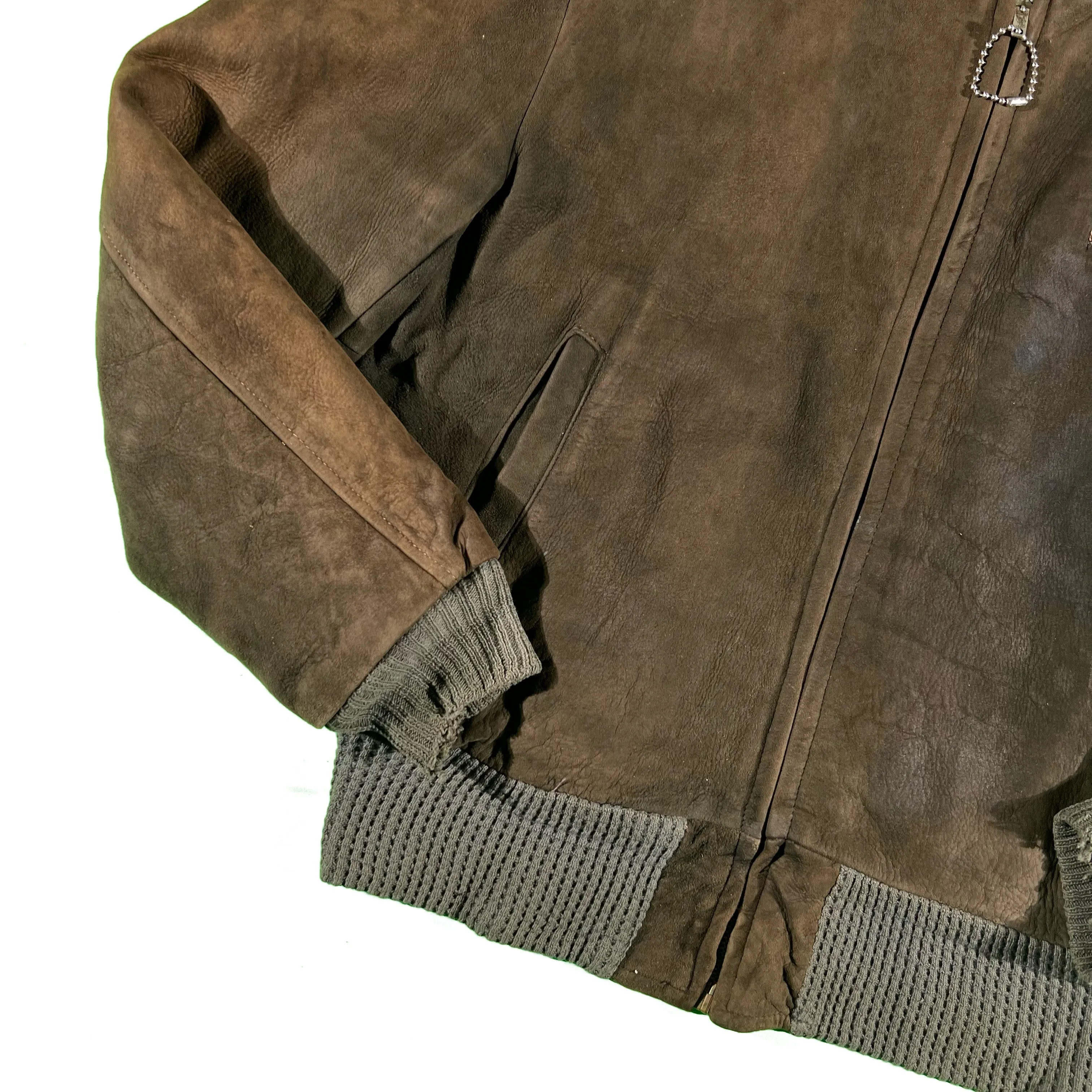 50s Suede Bomber Jacket- L