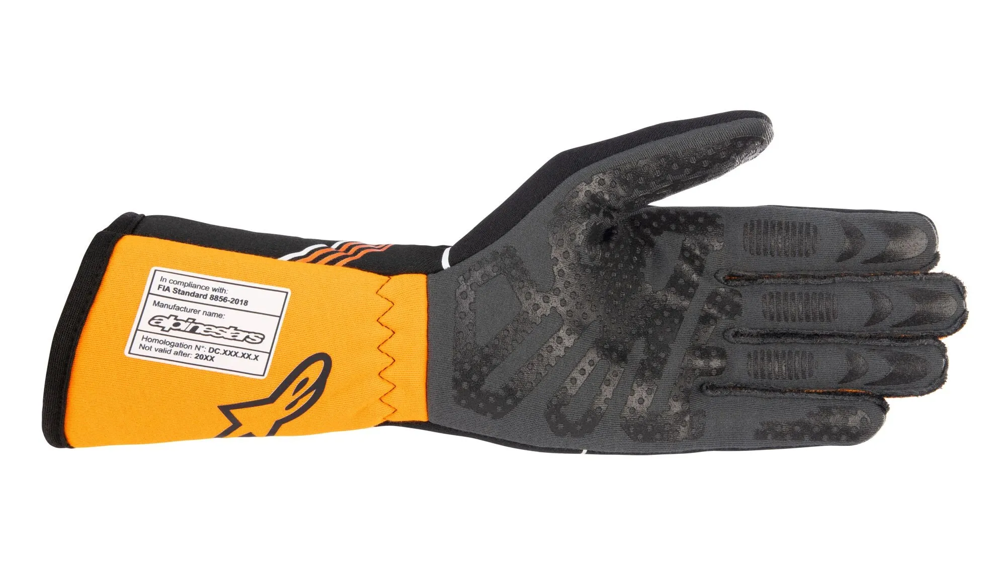 ALPINESTARS 3551023_156_M TECH 1-RACE v3 Racing gloves, FIA 8856-2018, black/orange fluo, Size M