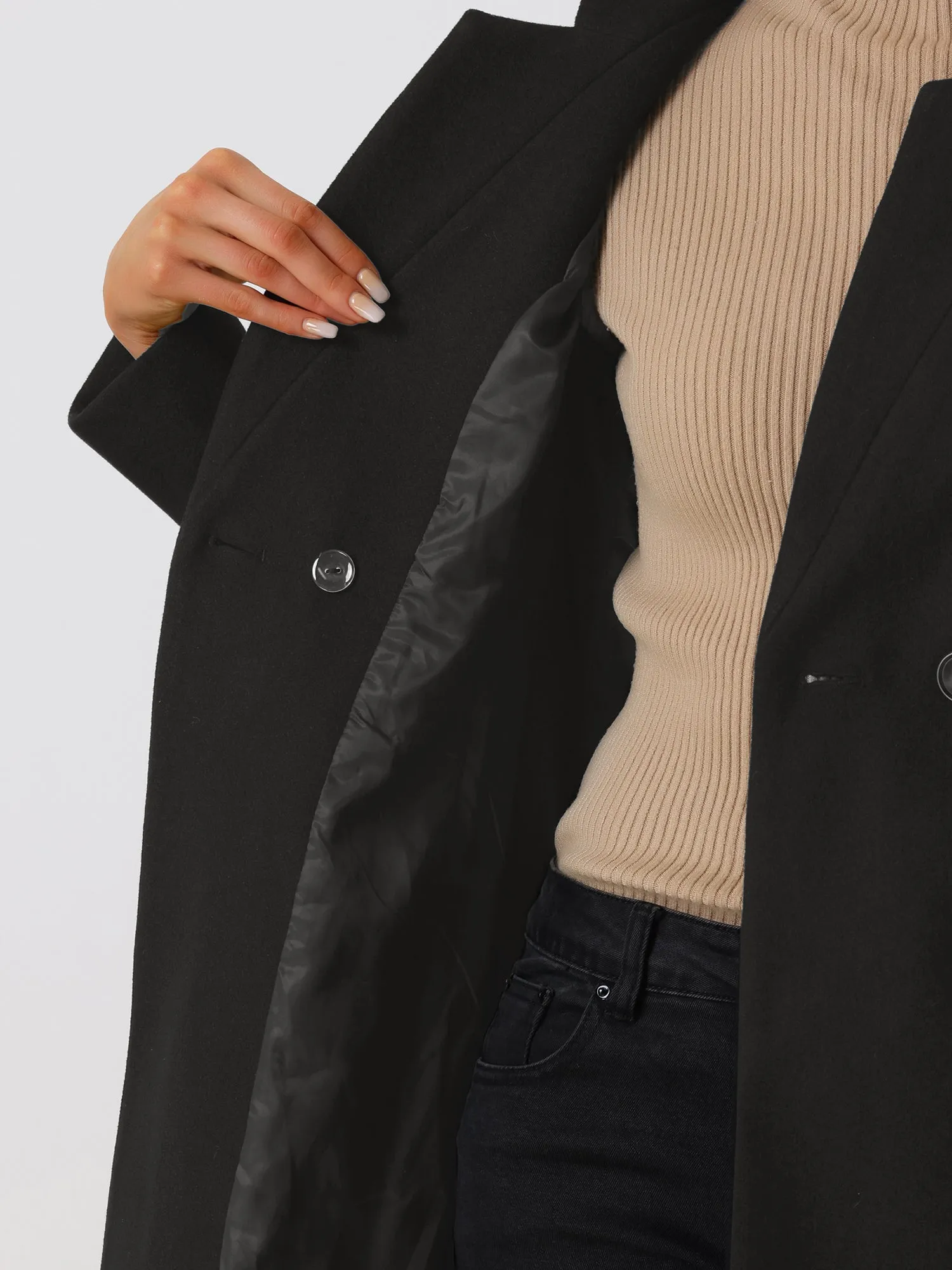 Belted Stand Collar Winter Fully Lined Belted Coats