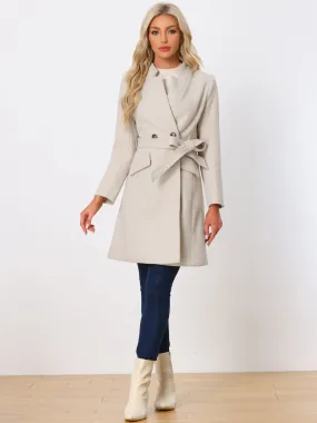 Belted Stand Collar Winter Fully Lined Belted Coats