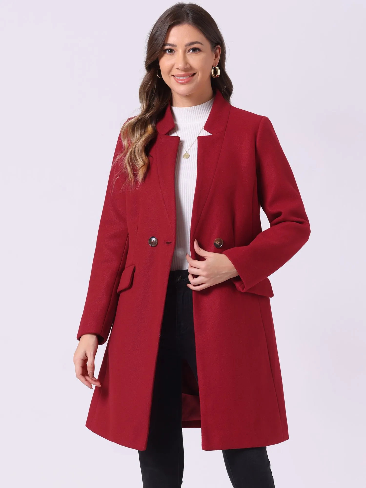 Belted Stand Collar Winter Fully Lined Belted Coats