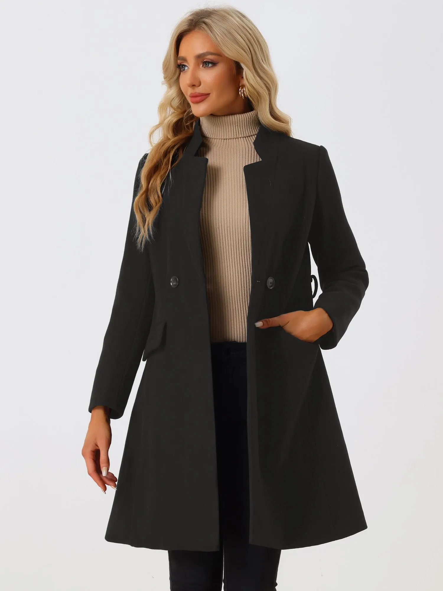 Belted Stand Collar Winter Fully Lined Belted Coats