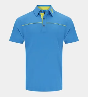 BLOCK PIQUE POLO - BLUE/LIME