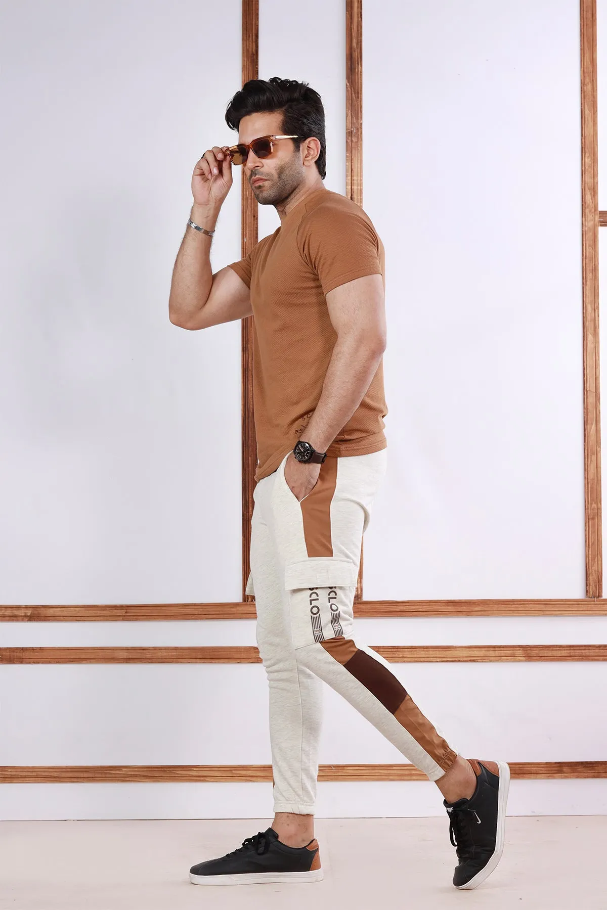 Brown Popcorn Knit T-Shirt - A23 - MT0293R
