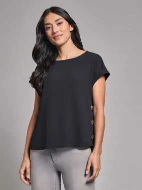 Button Detail Blouse, Jasper Crepe