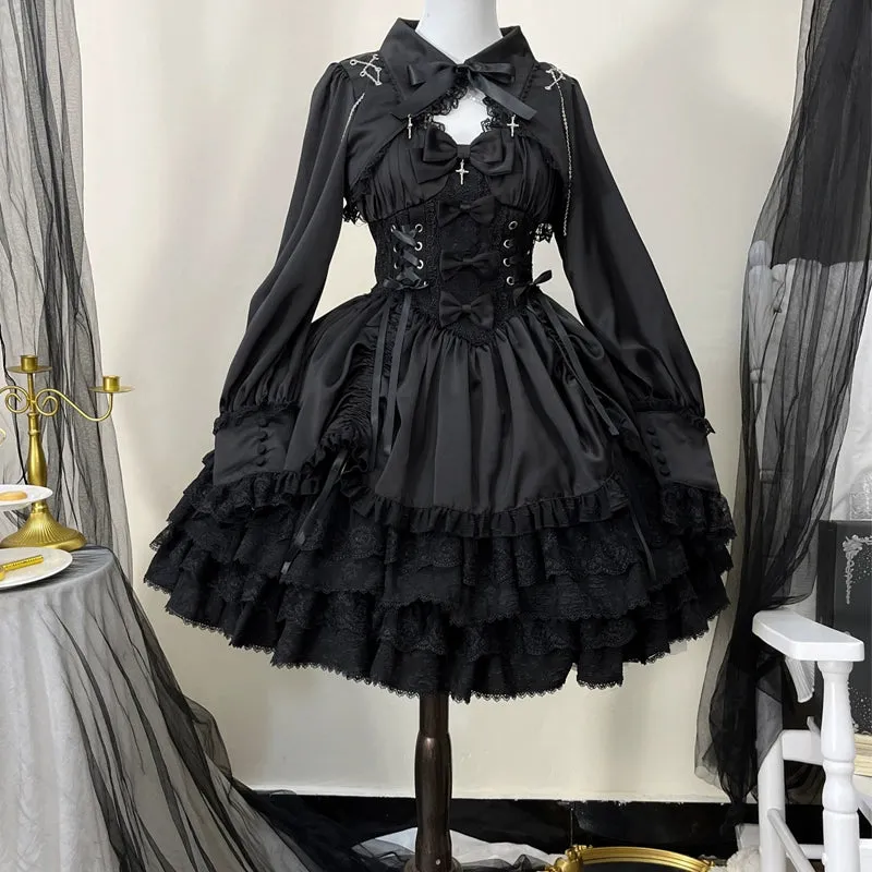 (Buyforme)Hanguliang~Cross Medal~Gothic Dark Lolita JSK and Bolero