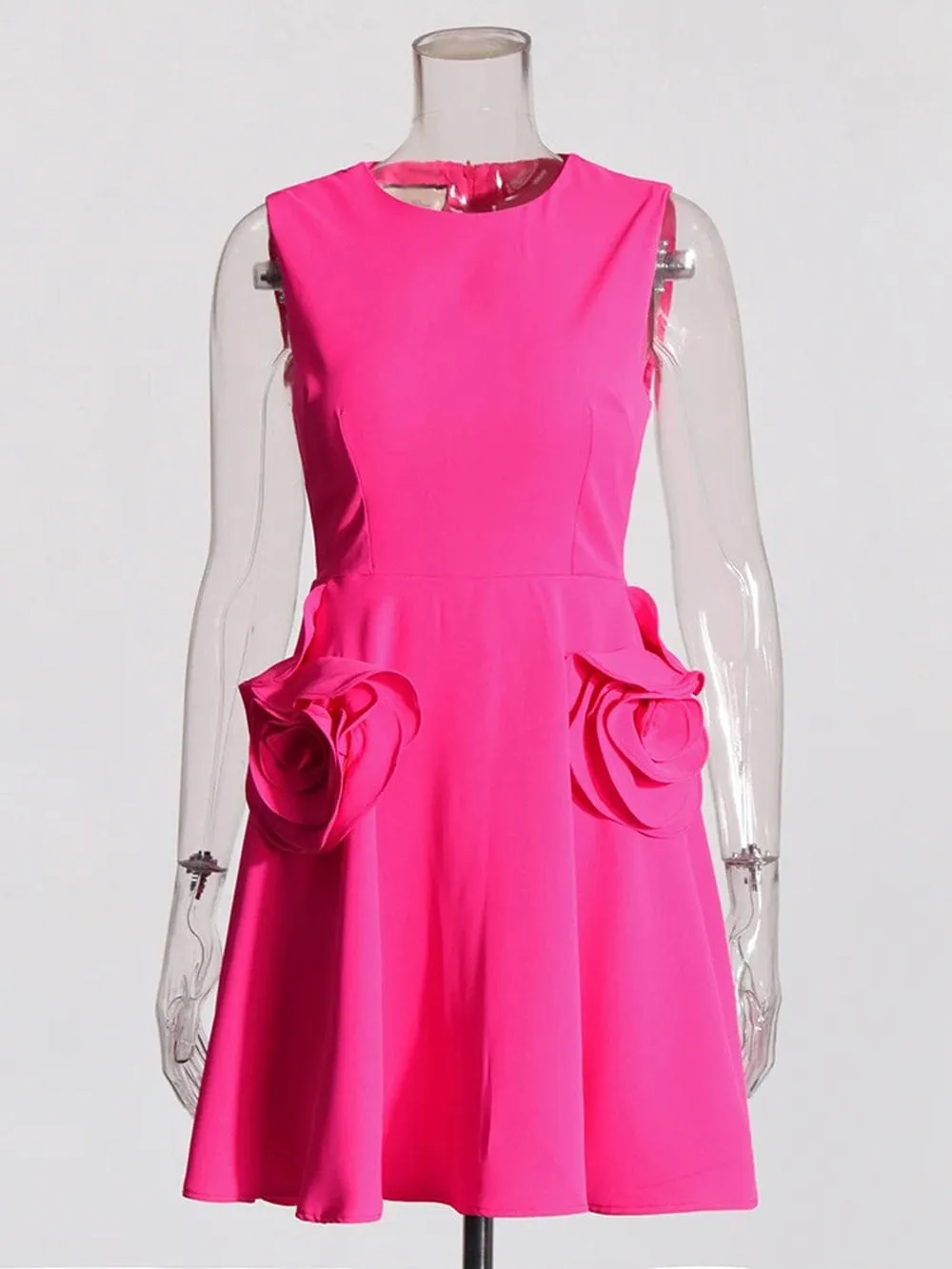 Caitlin Sleeveless Appliques Mini Dress