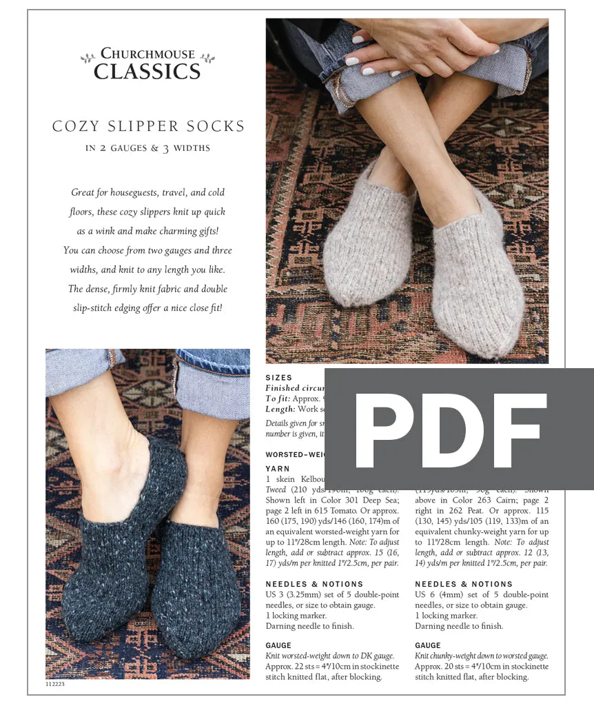 Cozy Slipper Socks Using Kelbourne Woolens Lucky Tweed
