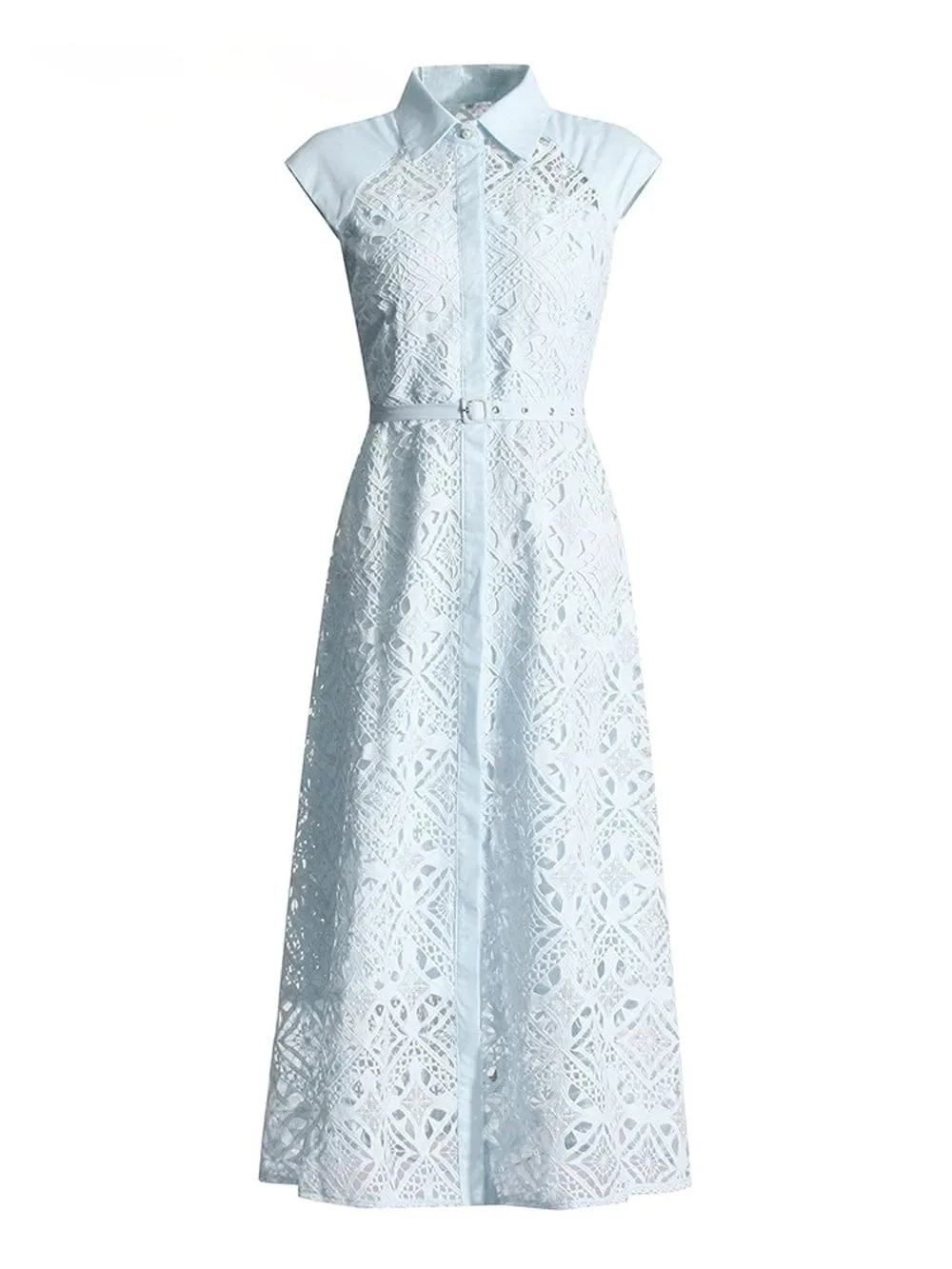 Danelle Hollow Out Belt Midi Dress
