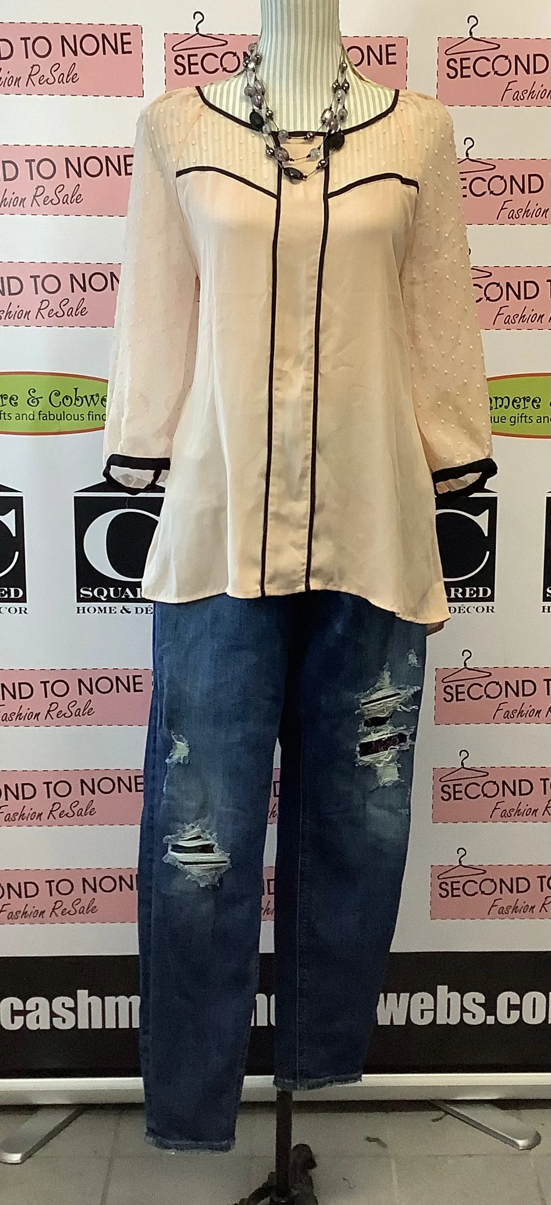 Daniel Rainn Sheer Peach Top (Size L)
