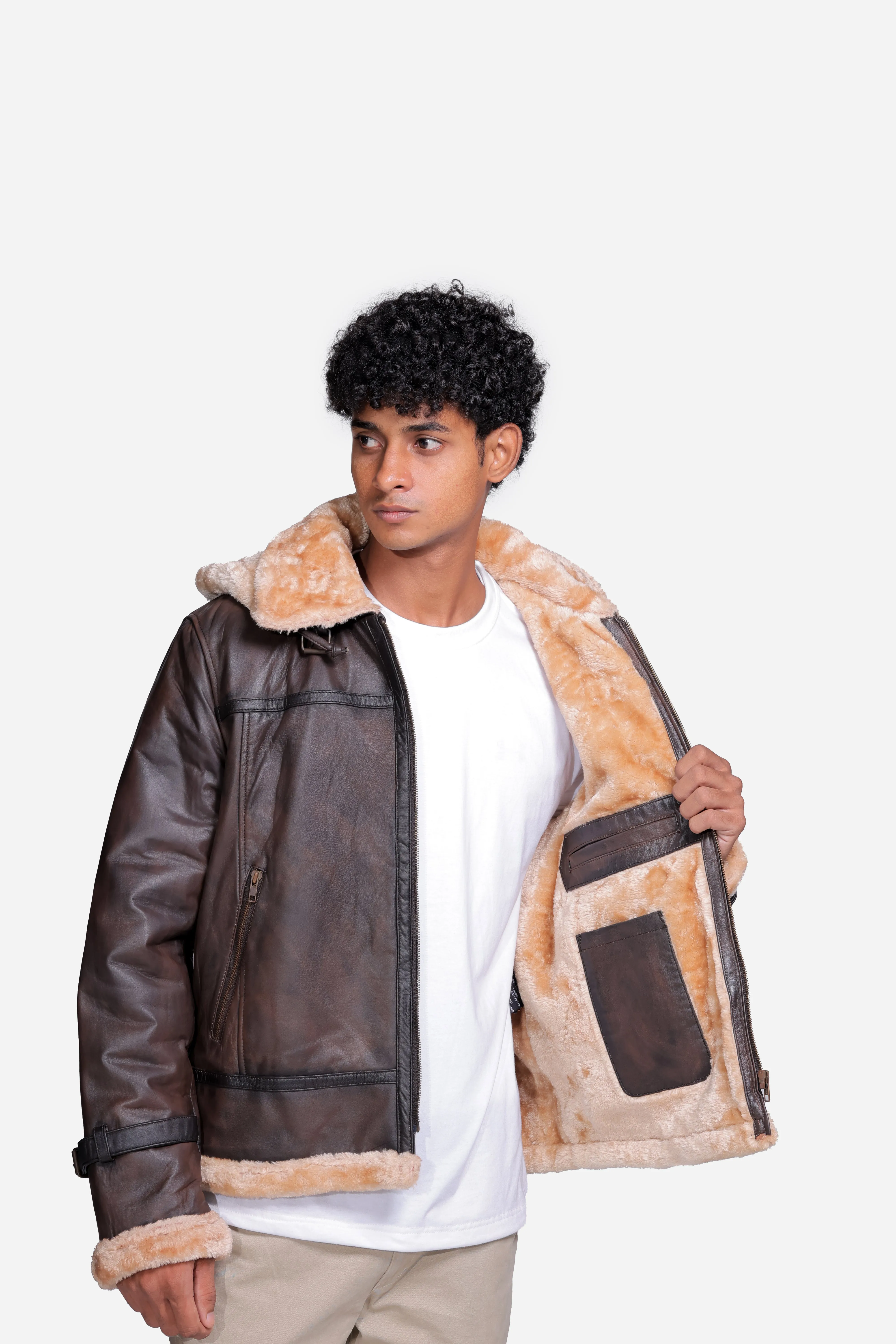 Delaney B3 Brown Leather Bomber Jacket
