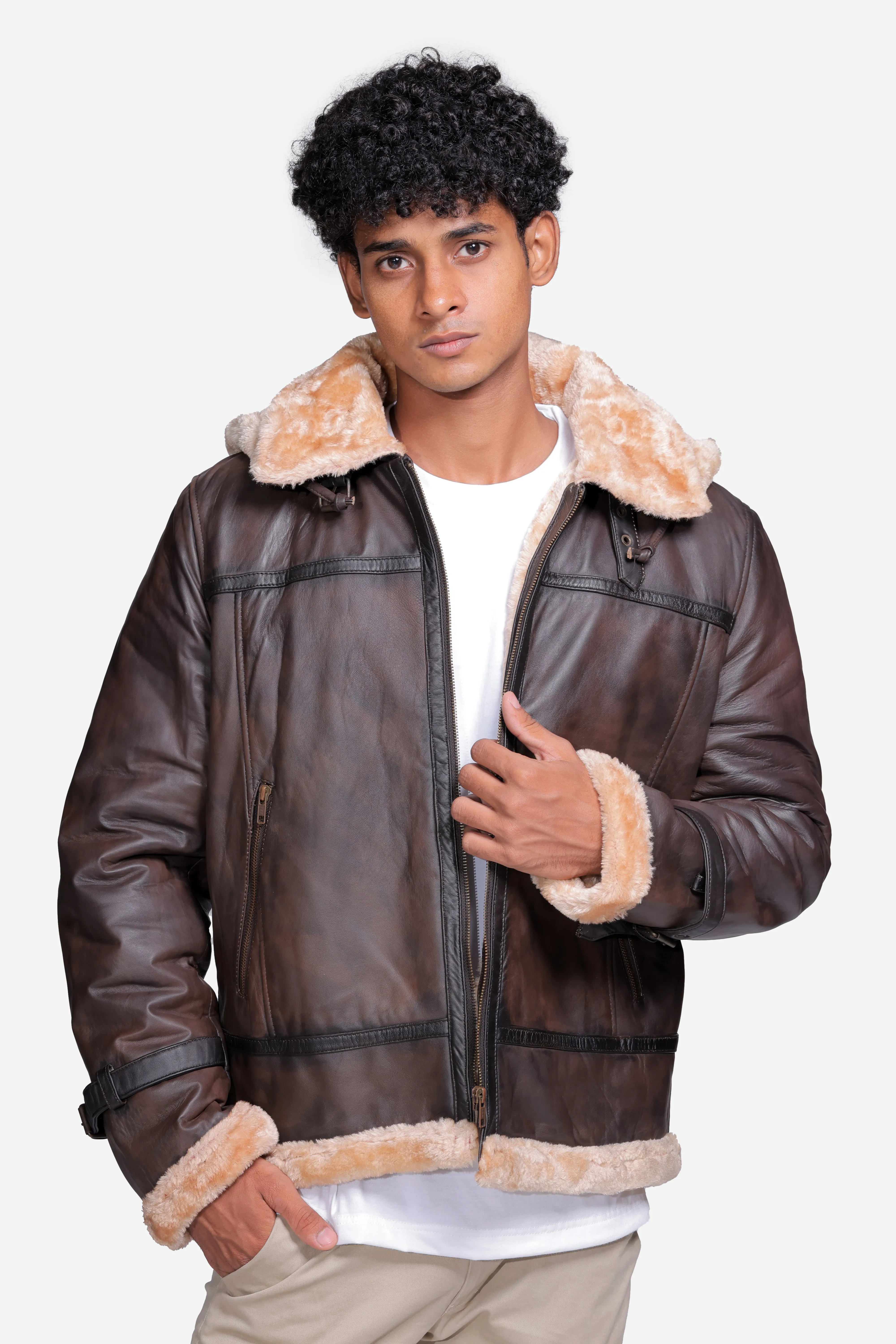 Delaney B3 Brown Leather Bomber Jacket