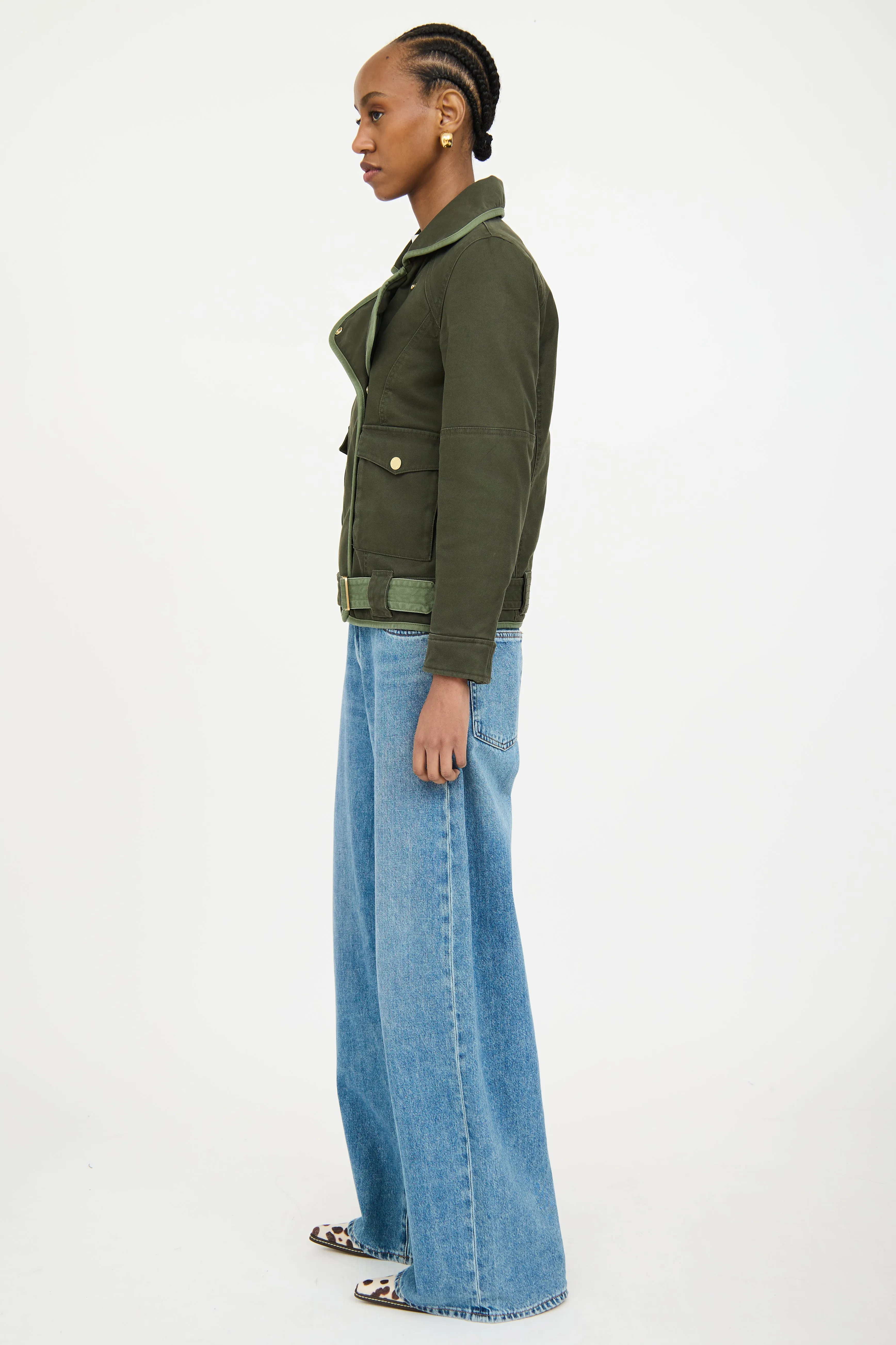Green Kawa Parka Belted Jacket