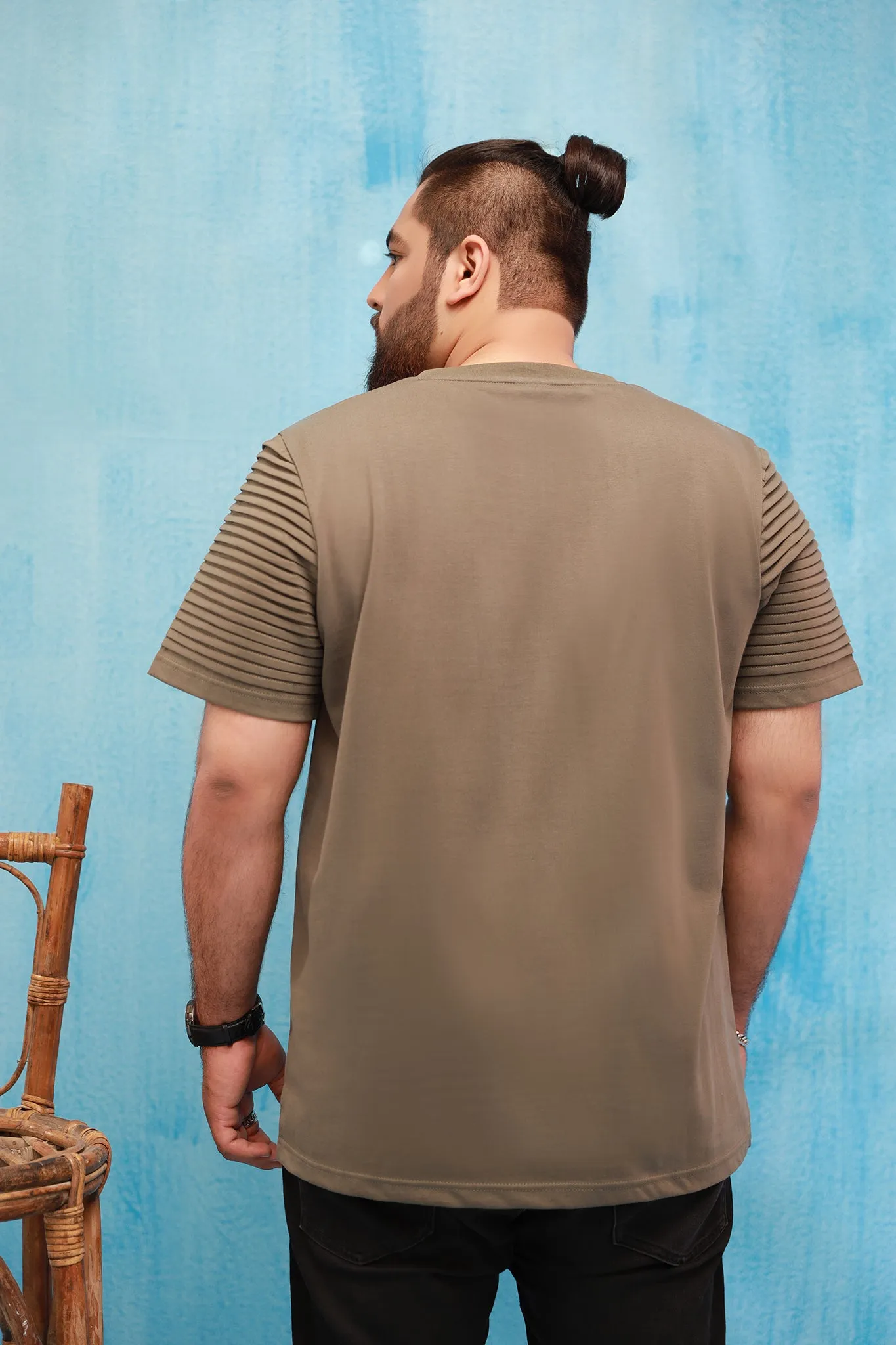 Green Pleated T-Shirt (Plus Size) - P21 - MT0074P