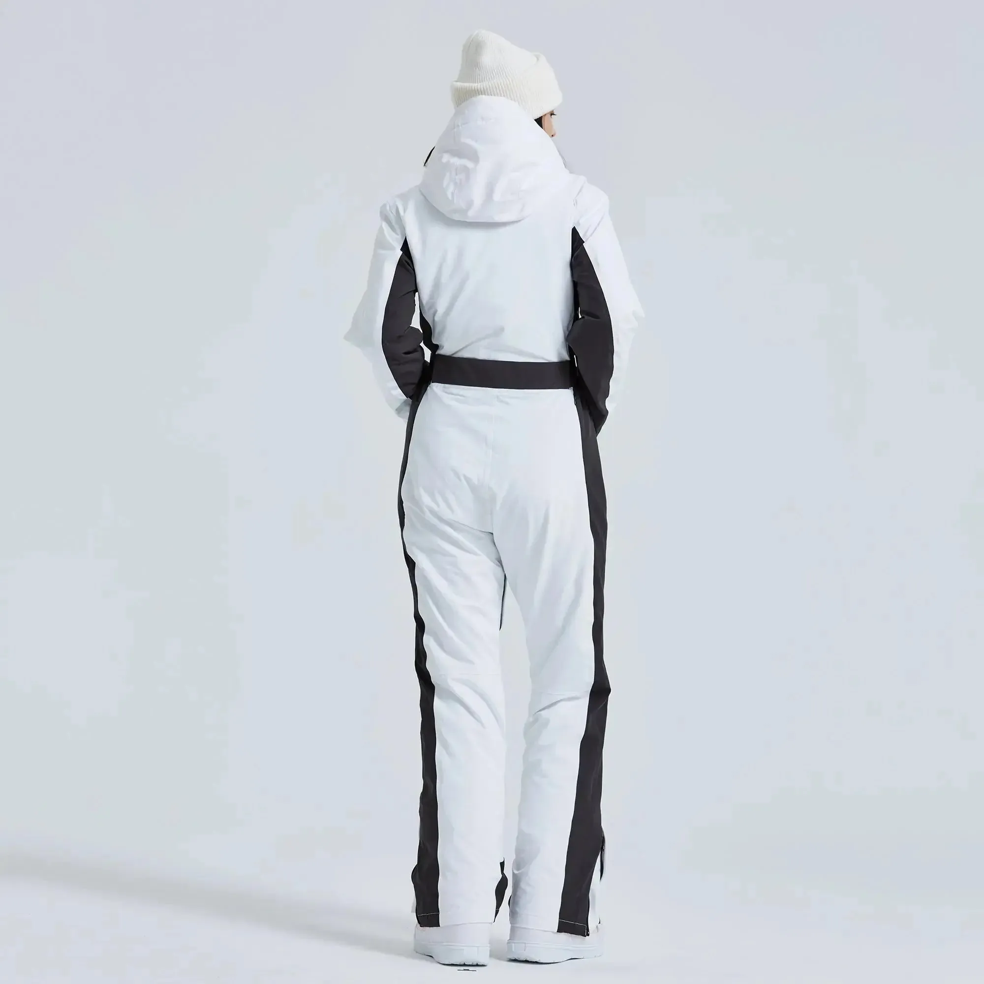 Hotian Women High Neck Hooded One Piece Ski Suits
