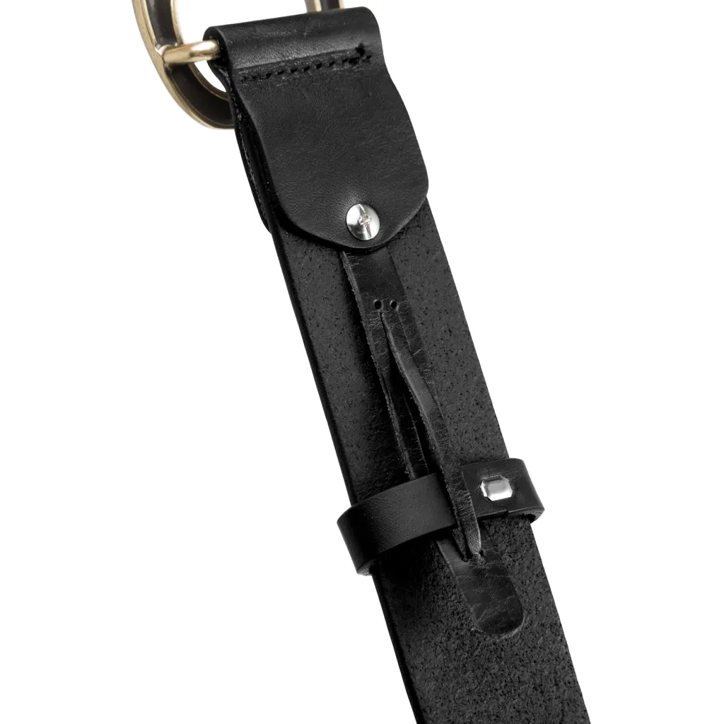 Jeans leatherbelt with nice buckle / 14908 - Gold