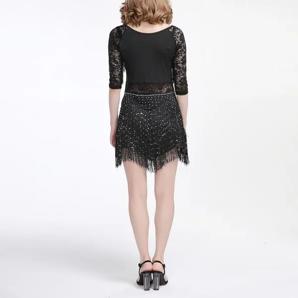 Layered Short Latin Dress with Tassels