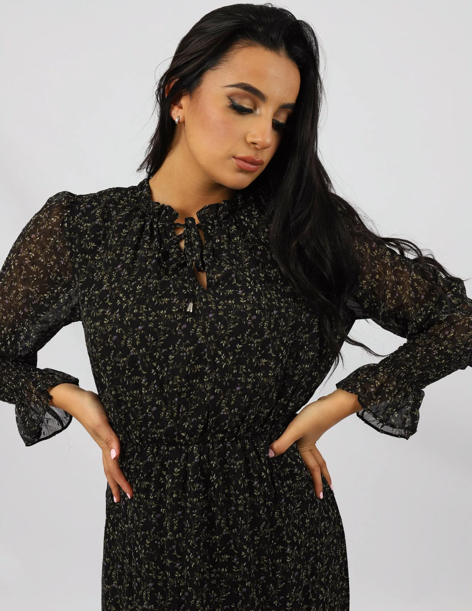 Long Sleeve Printed Dress