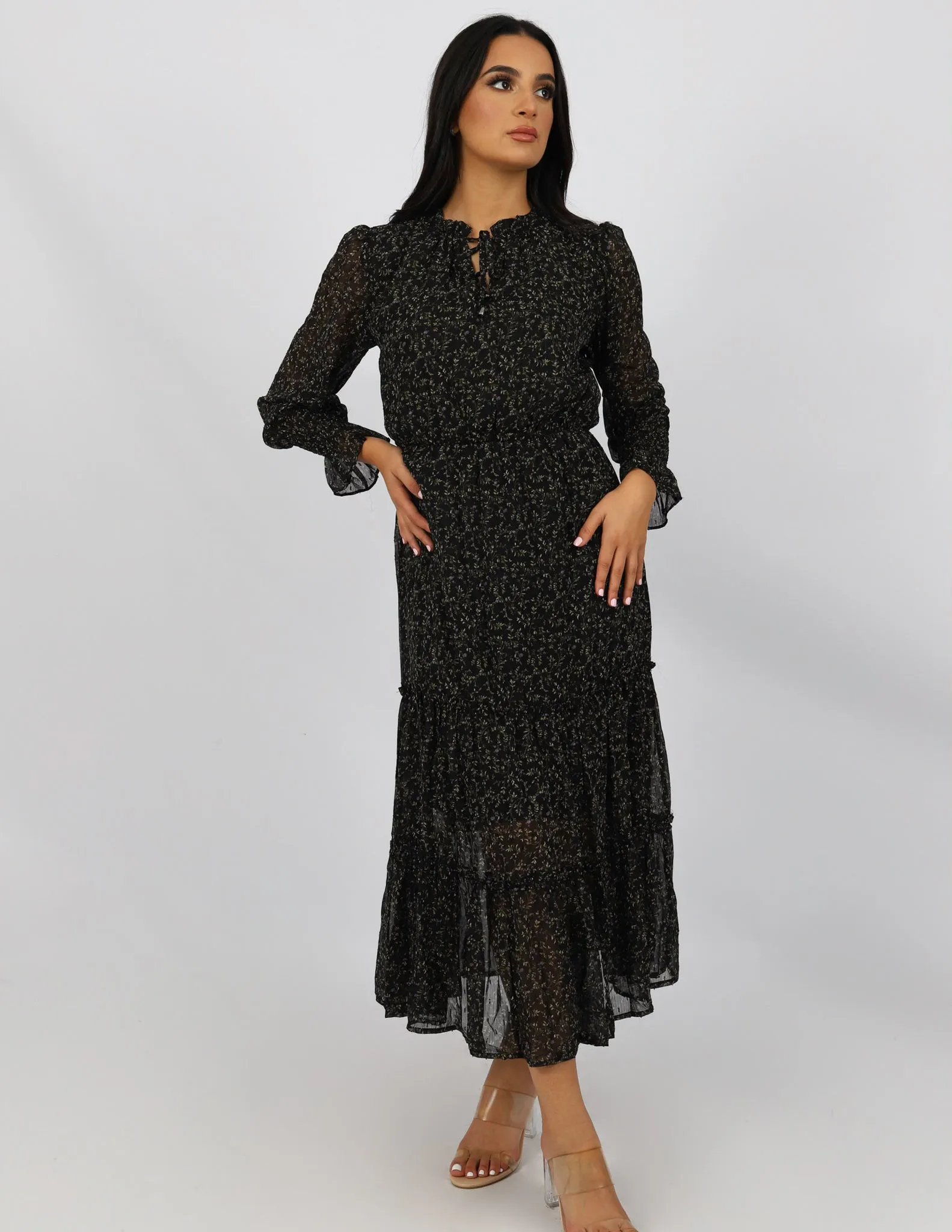 Long Sleeve Printed Dress