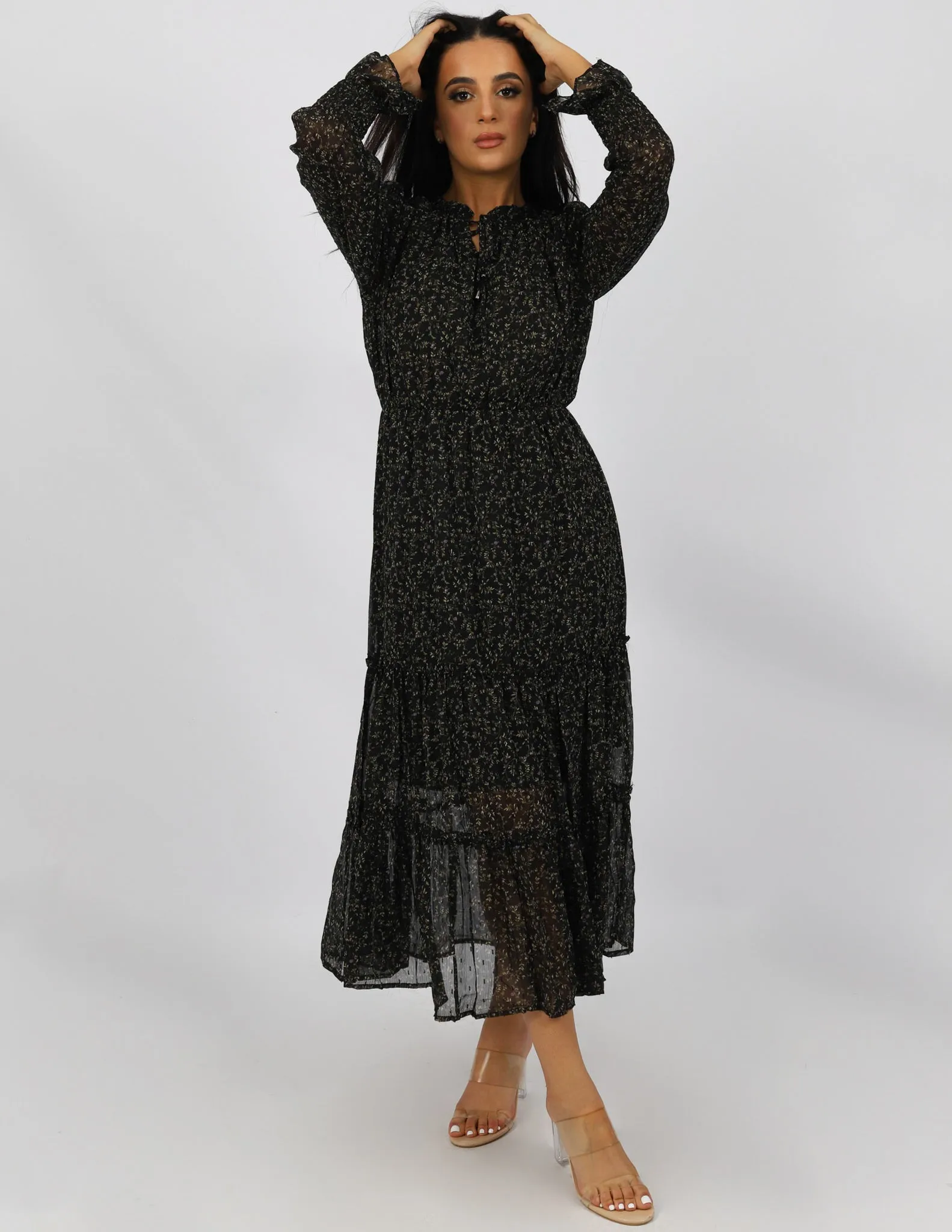 Long Sleeve Printed Dress