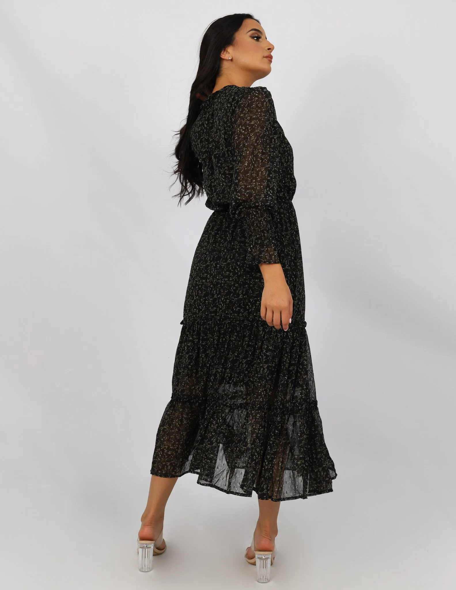 Long Sleeve Printed Dress