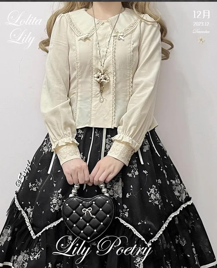 Mademoiselle Pearl~Lily Poetry~Lily Print Lolita Dress Collection