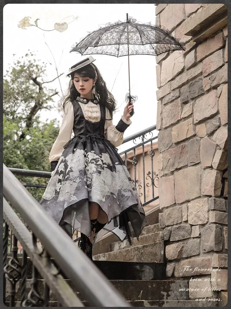Mademoiselle Pearl~Lily Poetry~Lily Print Lolita Dress Collection