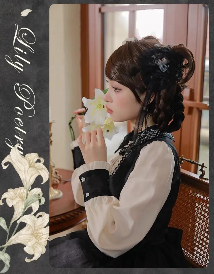 Mademoiselle Pearl~Lily Poetry~Lily Print Lolita Dress Collection