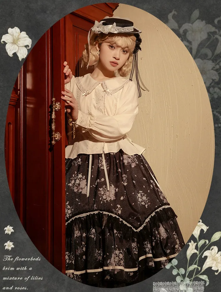 Mademoiselle Pearl~Lily Poetry~Lily Print Lolita Dress Collection