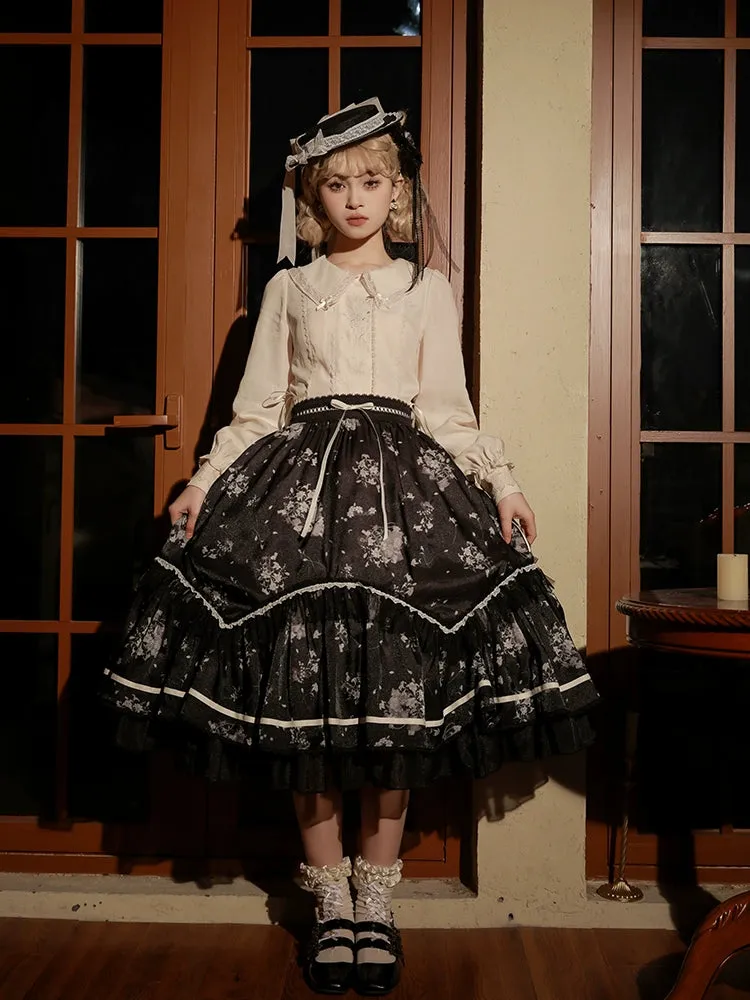 Mademoiselle Pearl~Lily Poetry~Lily Print Lolita Dress Collection