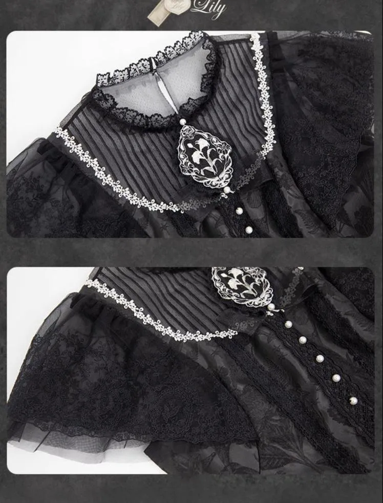 Mademoiselle Pearl~Lily Poetry~Lily Print Lolita Dress Collection