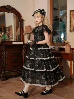 Mademoiselle Pearl~Lily Poetry~Lily Print Lolita Dress Collection