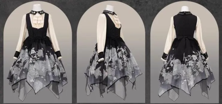 Mademoiselle Pearl~Lily Poetry~Lily Print Lolita Dress Collection