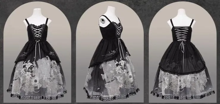 Mademoiselle Pearl~Lily Poetry~Lily Print Lolita Dress Collection