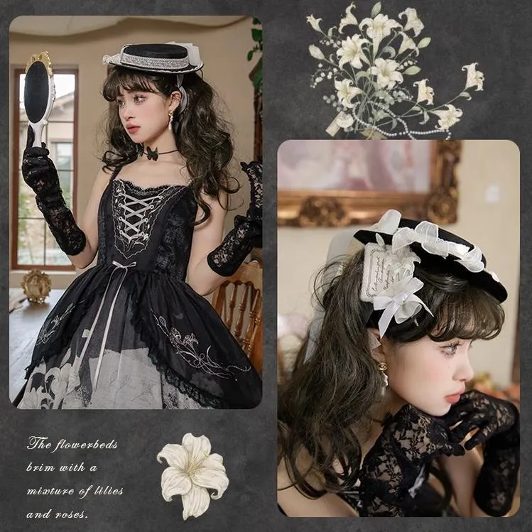Mademoiselle Pearl~Lily Poetry~Lily Print Lolita Dress Collection