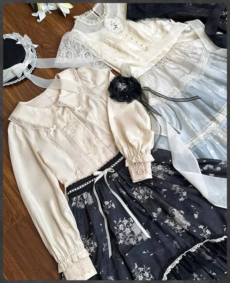 Mademoiselle Pearl~Lily Poetry~Lily Print Lolita Dress Collection