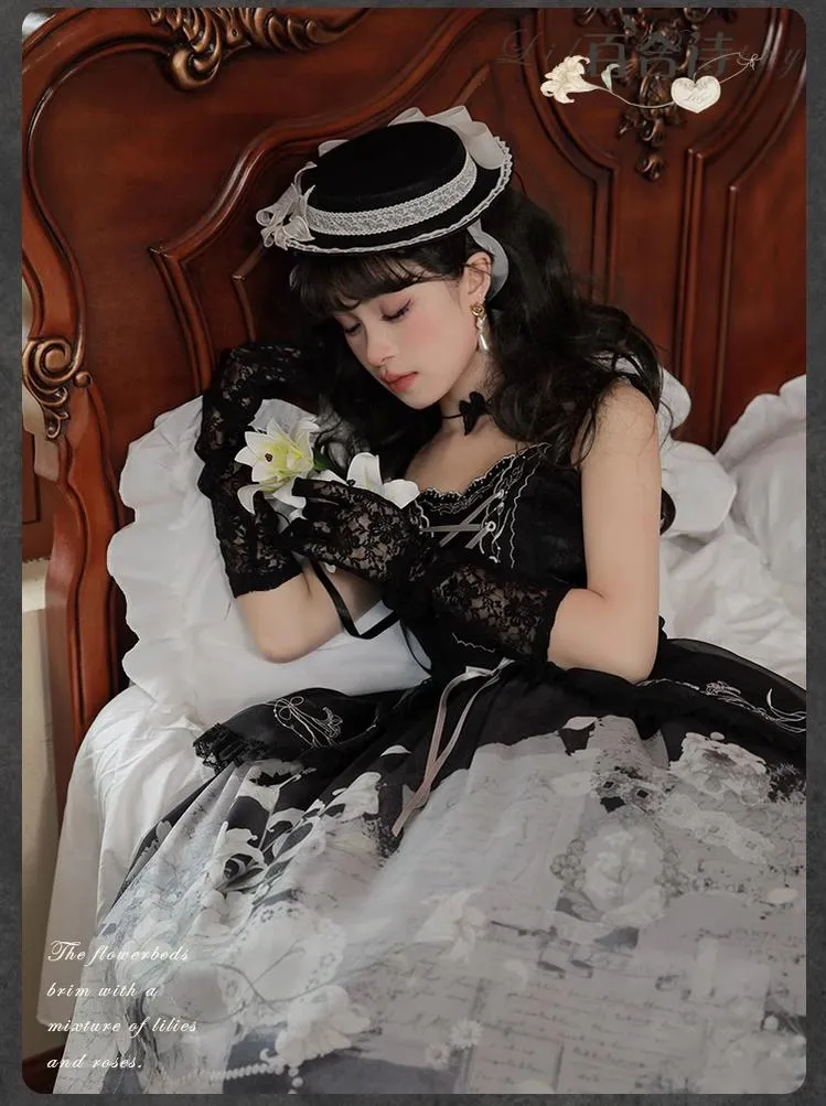Mademoiselle Pearl~Lily Poetry~Lily Print Lolita Dress Collection