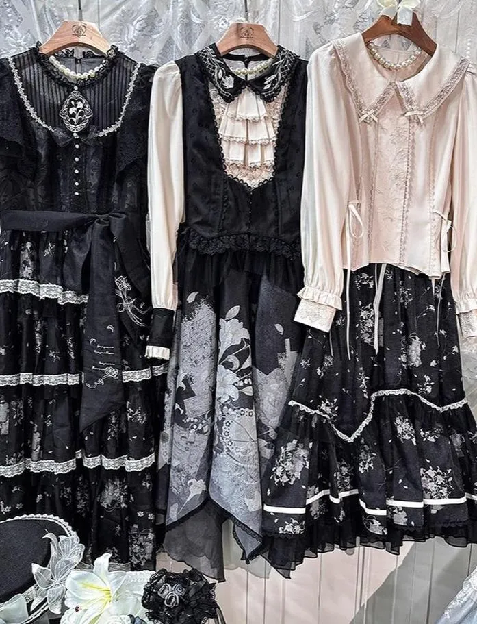 Mademoiselle Pearl~Lily Poetry~Lily Print Lolita Dress Collection