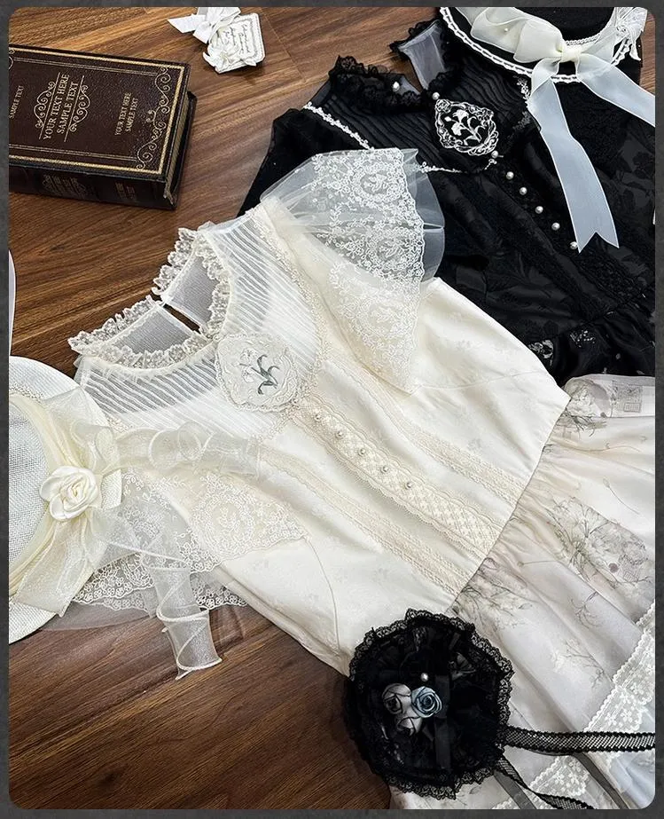 Mademoiselle Pearl~Lily Poetry~Lily Print Lolita Dress Collection