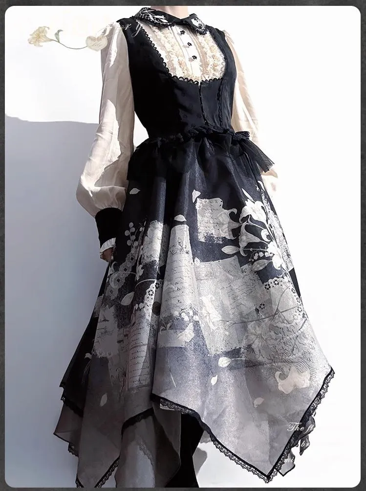 Mademoiselle Pearl~Lily Poetry~Lily Print Lolita Dress Collection