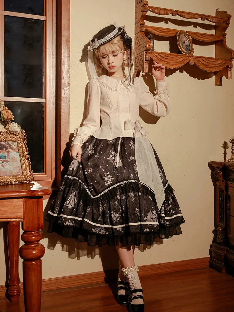 Mademoiselle Pearl~Lily Poetry~Lily Print Lolita Dress Collection