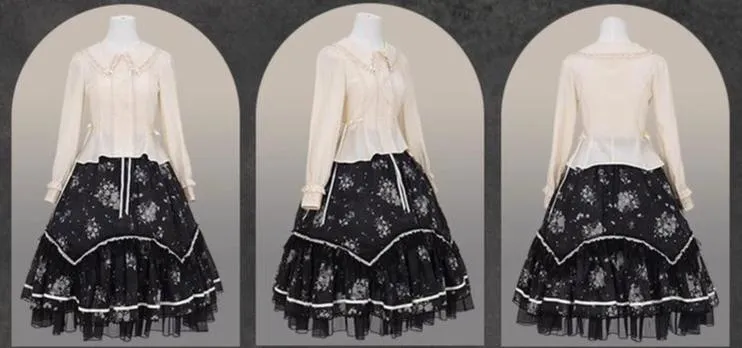 Mademoiselle Pearl~Lily Poetry~Lily Print Lolita Dress Collection