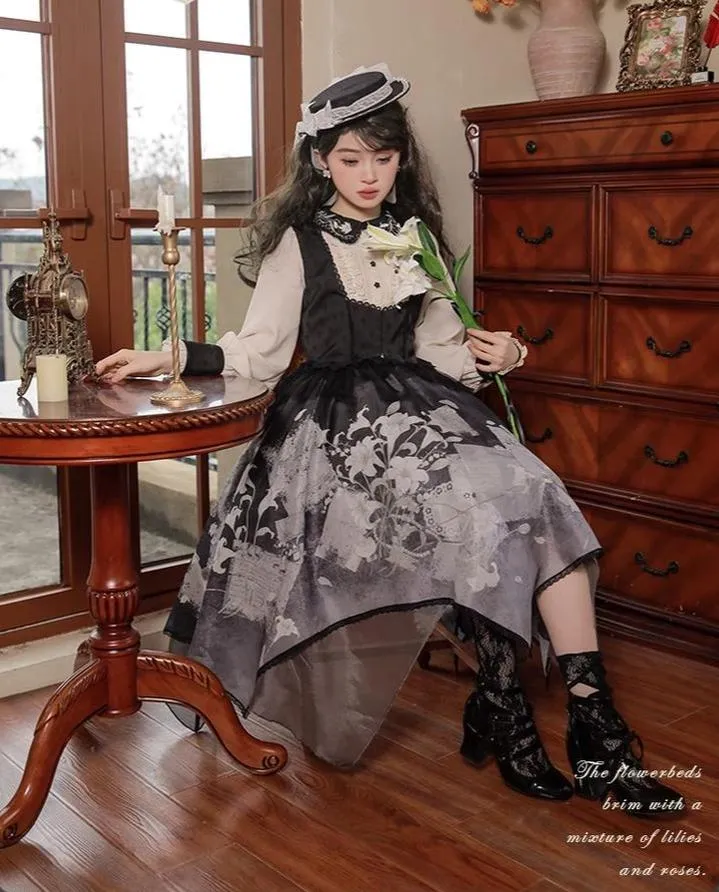 Mademoiselle Pearl~Lily Poetry~Lily Print Lolita Dress Collection