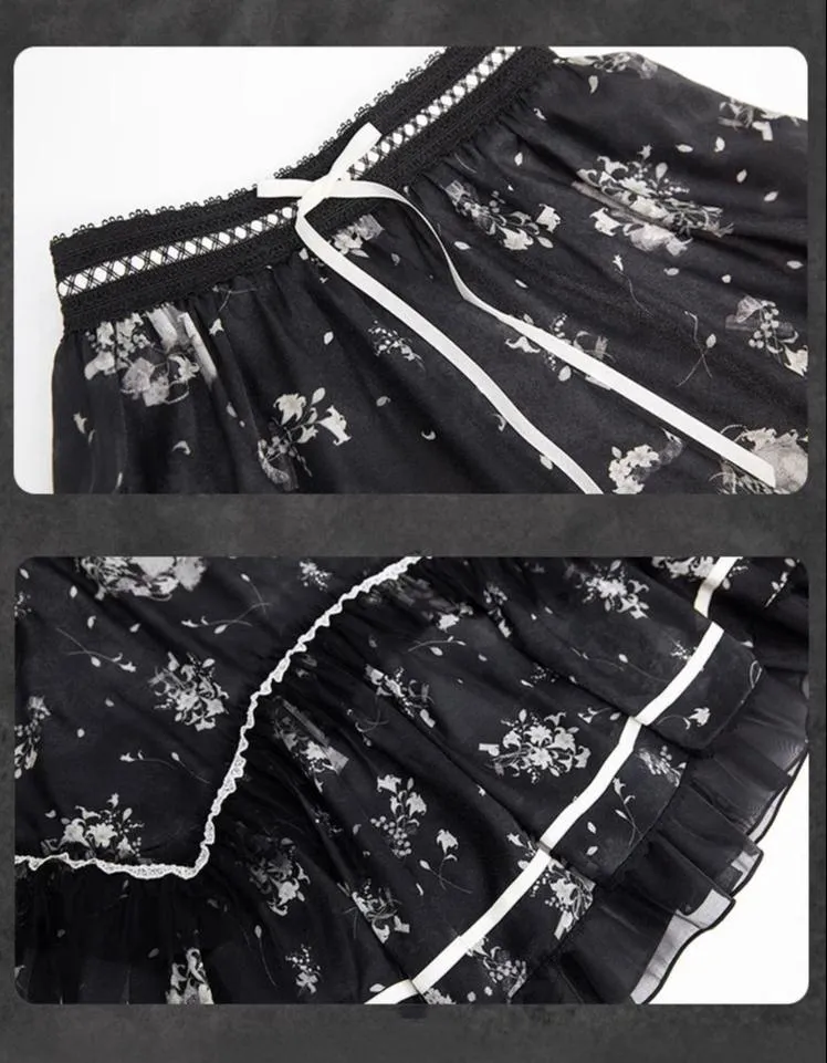 Mademoiselle Pearl~Lily Poetry~Lily Print Lolita Dress Collection