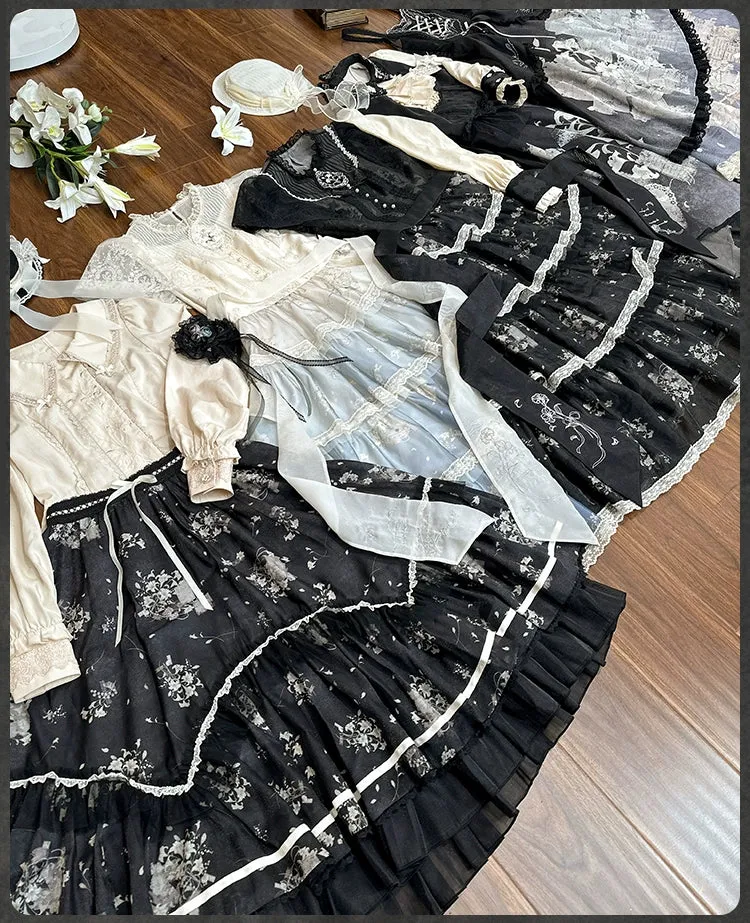 Mademoiselle Pearl~Lily Poetry~Lily Print Lolita Dress Collection
