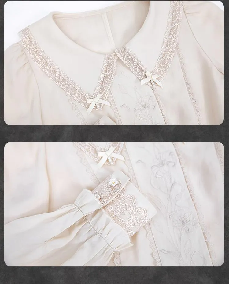 Mademoiselle Pearl~Lily Poetry~Lily Print Lolita Dress Collection