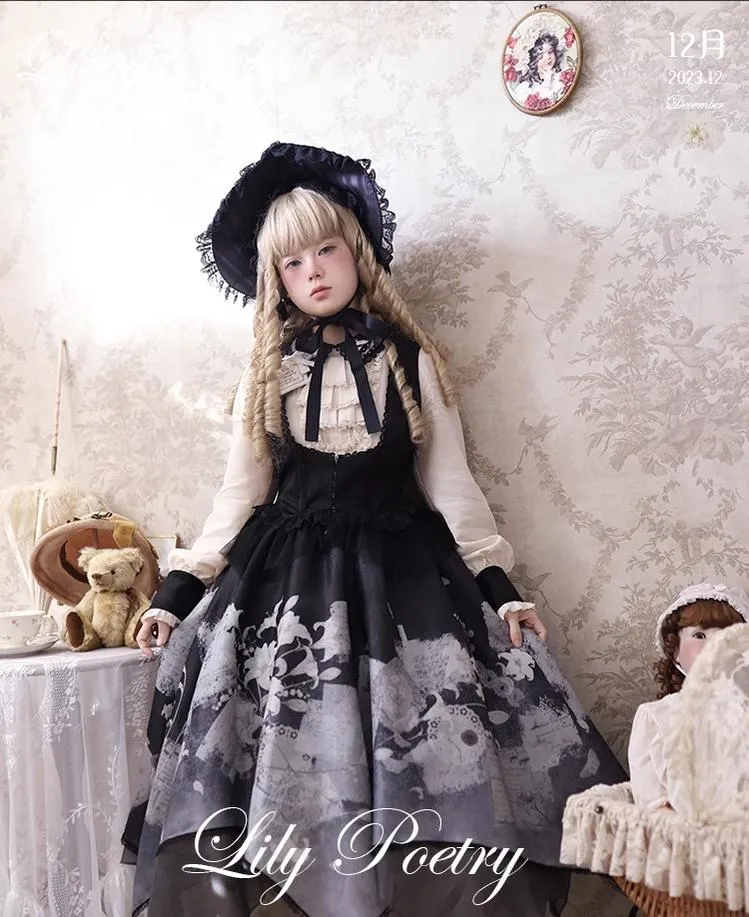 Mademoiselle Pearl~Lily Poetry~Lily Print Lolita Dress Collection