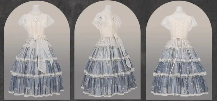 Mademoiselle Pearl~Lily Poetry~Lily Print Lolita Dress Collection