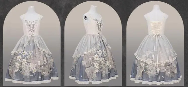 Mademoiselle Pearl~Lily Poetry~Lily Print Lolita Dress Collection