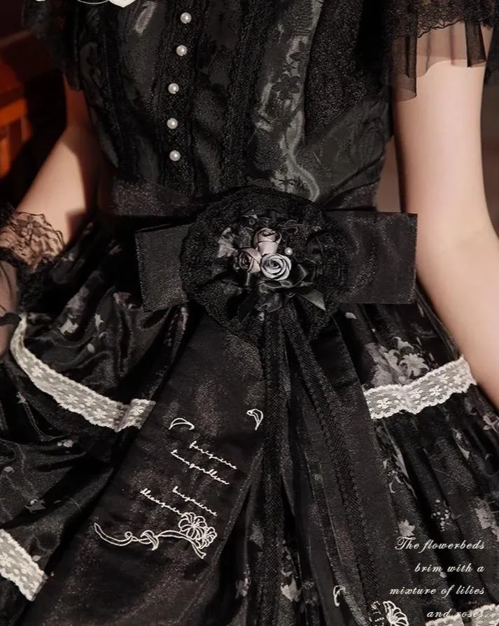 Mademoiselle Pearl~Lily Poetry~Lily Print Lolita Dress Collection